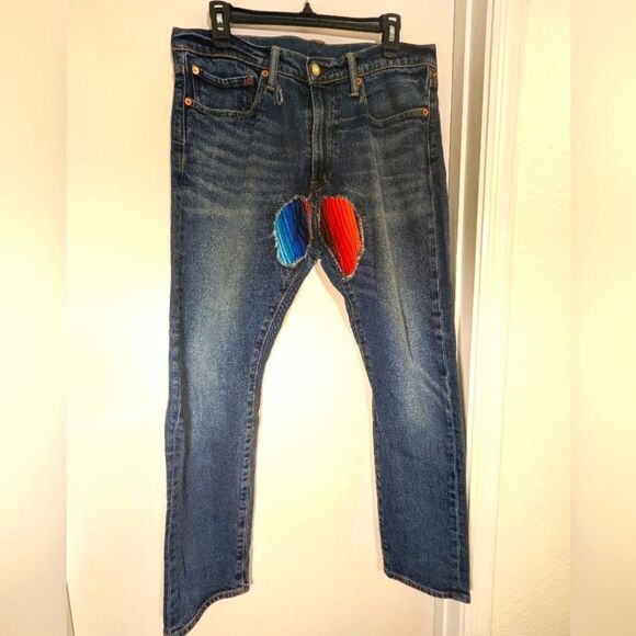 Men's Levi's 510 Jeans With Embroidered Patch Work Size 34 / 30 - Picture 1 of 7